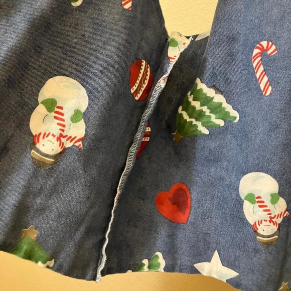 Vintage Handmade Snowman Pattern Button Up Holiday Vest Women's Size M/L - Picture 7 of 7